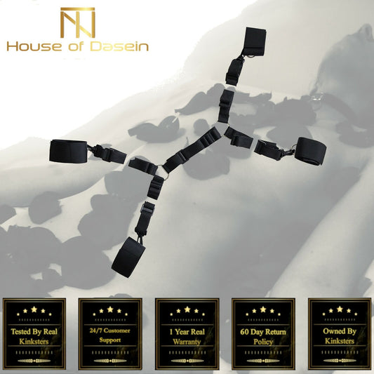 House Of Dasein Under Bed Restraint System Bondage Kink Bdsm Fetish - Black V1257-15369048031298