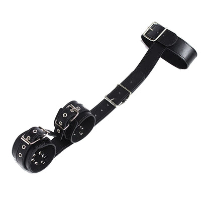 House Of Dasein Neck Collar To Wrist Cuffs Bondage Restraints Bdsm - Black V1257-15389241344066