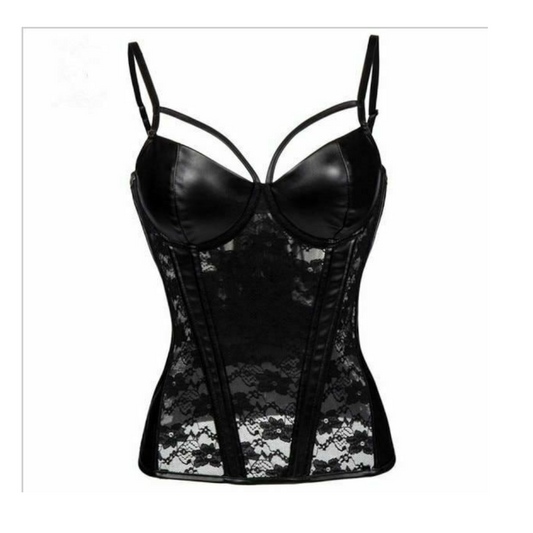 House Of Dasein Over Bust Corset Sexy Lingerie Bdsm Fetish - Black See Through - M V1257-15424820510786