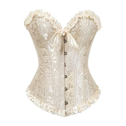 House Of Dasein Ivory Cream Frill Corset Erotic Lingerie Fetish - Xxl V1257-15424822542402