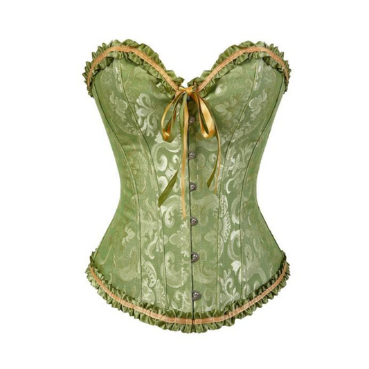 House Of Dasein Green Floral Lace Up Corset Sexy Erotic Lingerie - Green - L V1257-15424823230530