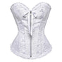 House Of Dasein White Floral Corset Sweetheart Bustline Zip Front - White - L V1257-15424827588674