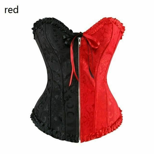 House Of Dasein Black Red Over Bust Corset Sexy Lingerie Bdsm Kink Fetish - Red - 4Xl V1257-15424828145730