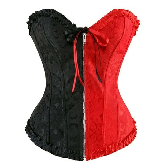 House Of Dasein Black Red Over Bust Corset Sexy Lingerie Bdsm Kink Fetish - Red - 6Xl V1257-15424828211266