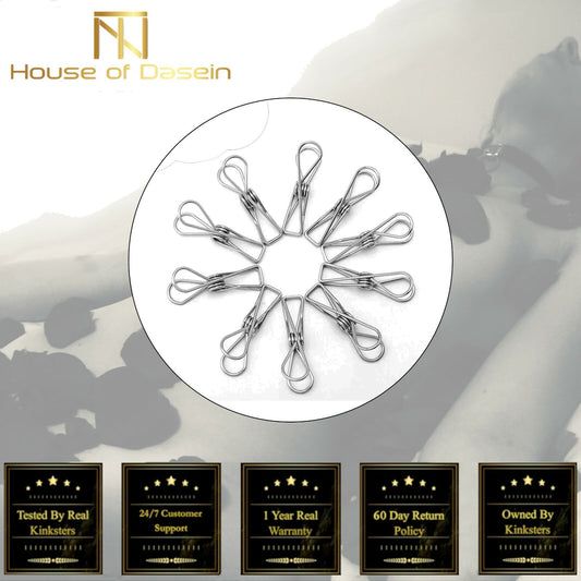 House Of Dasein Stainless Steel Clothes Pegs Nipple Clamps Breast Play Bondage Bdsm Restraints - Silver V1257-15461259771970