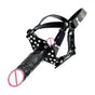 House Of Dasein Double Black Dildo Mouth Gag Head Harness Pegging Strap On Bdsm Restraints - Black V1257-15603245645890