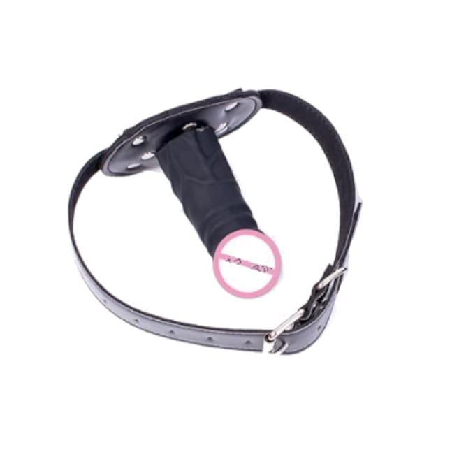 House Of Dasein Black Silicone Dildo Gag Phallic Mouth Muzzle Bondage Restraint - Black - 10Cm V1257-15603246137410