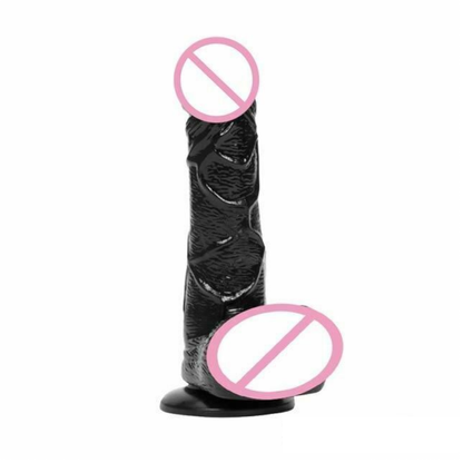 House Of Dasein Realistic Large Dildo Suction Cup Balls Dong - Black - L V1257-15604028112962