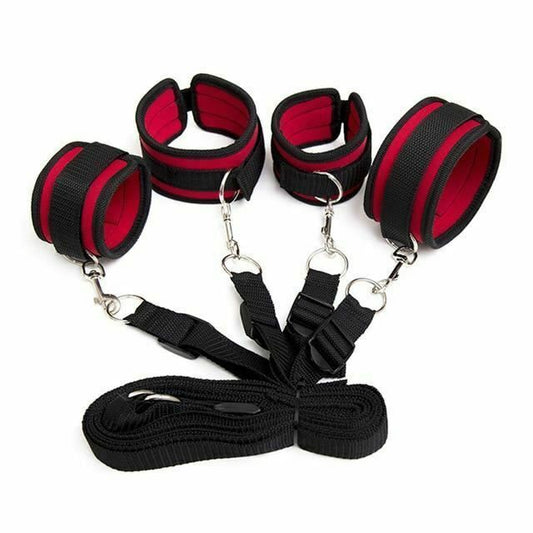 House Of Dasein Bondage Starter Kit 10 Pieces Gag Flogger Restraints Blindfold Cuffs Collar - Black - Bed V1257-15604120322114