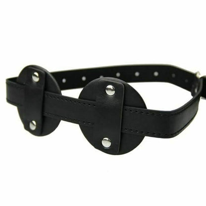 House Of Dasein Leather Blindfold Eye Mask Bdsm Bondage Restraint - Black Circles V1257-15604120944706