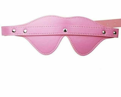 House Of Dasein Leather Blindfold Eye Mask Bdsm Bondage Restraint - Pink V1257-15604121141314