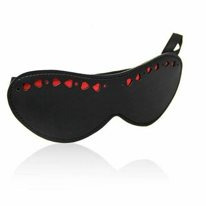 House Of Dasein Leather Blindfold Eye Mask Bdsm Bondage Restraint - Black Red Dots V1257-15604121206850