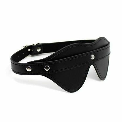 House Of Dasein Leather Blindfold Eye Mask Bdsm Bondage Restraint - Black With Strap V1257-15604121272386