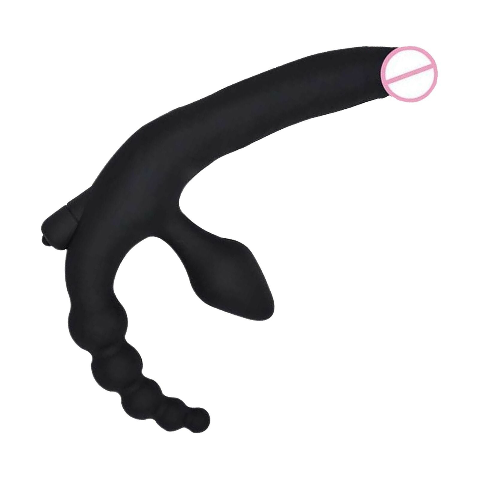 House Of Dasein Triple Penetration Wearable Strapon Dildo Vibrator Vibrating Anal Beads Butt Plug V1257-15690524426306