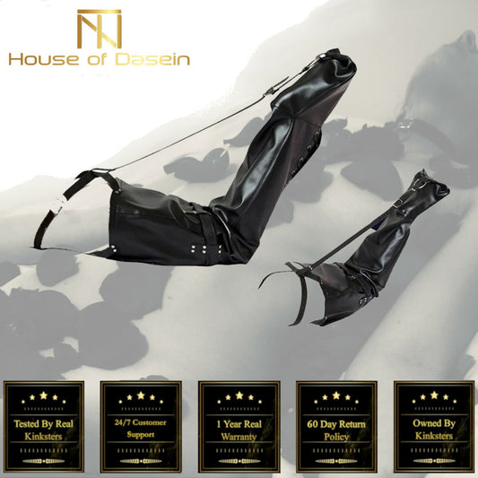 House Of Dasein Black Leather Leg Binder Mermaid Bondage Kink Bdsm Fetish Restraints - Black V1257-15821892157506