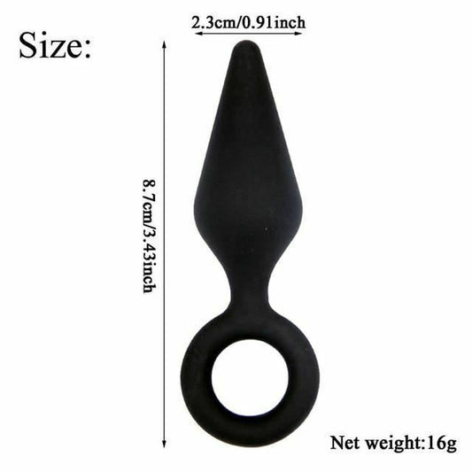 House Of Dasein Silicone Anal Dildo Butt Plug Set Bdsm Training Fetish - Black - 8.7Cm V1257-15926911500354