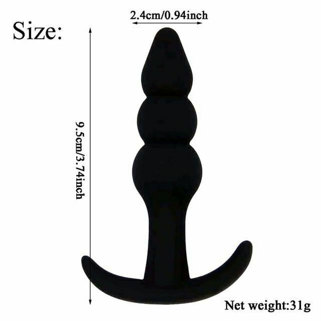House Of Dasein Silicone Anal Dildo Butt Plug Set Bdsm Training Fetish - Black - 9.5Cm V1257-15926911598658