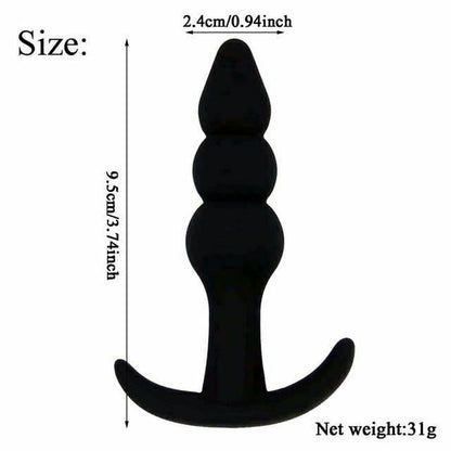House Of Dasein Silicone Anal Dildo Butt Plug Set Bdsm Training Fetish - Black - 9.5Cm V1257-15926911598658