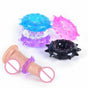 House Of Dasein Bdsm Silicone Cock Ring Snowflake Shape Ejaculation Delay Black Pink Blue Purple - Clear V1257-16062490935362