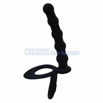 House Of Dasein Anal Vibrator Cock Ring Testicle Male Prostate Massager - Black - Model D V1257-16063316426818