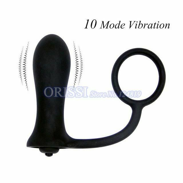 House Of Dasein Anal Vibrator Cock Ring Testicle Male Prostate Massager - Black - Model E V1257-16063316459586
