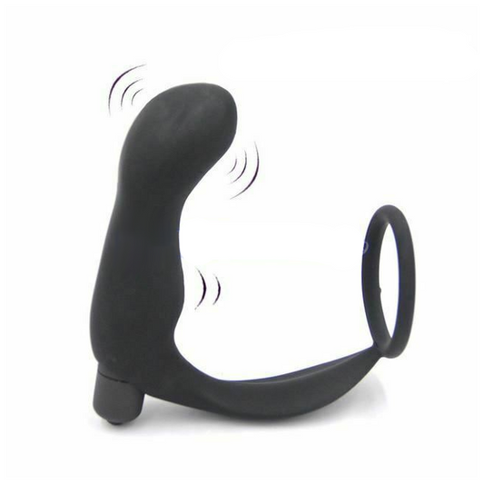 House Of Dasein Anal Vibrator Cock Ring Testicle Male Prostate Massager - Black - Model H V1257-16063316557890