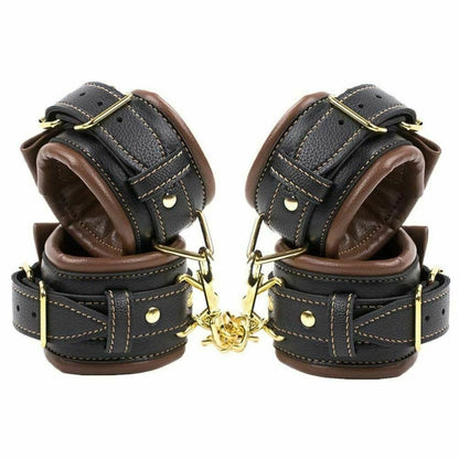 House Of Dasein Soft Padded Black Brown Wrist Ankle Cuffs Bdsm Bondage Restraints - Black V1257-16199904952386
