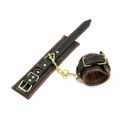 House Of Dasein Soft Padded Black Brown Wrist Ankle Cuffs Bdsm Bondage Restraints - Black V1257-16199904952386