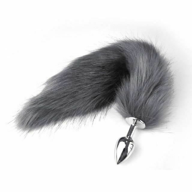 House Of Dasein Fluffy Fox Bunny Tail Anal Plug Pet Play Bdsm Cosplay - Grey - Fox Tail V1257-16208515629122