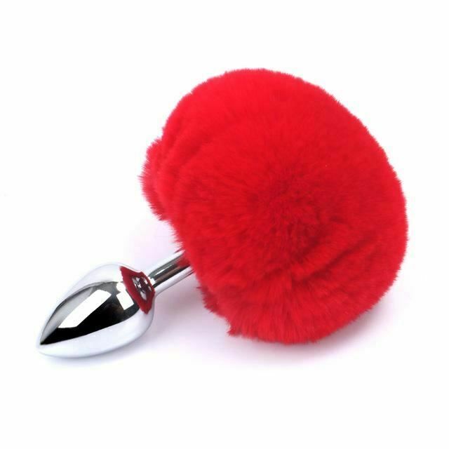 House Of Dasein Fluffy Fox Bunny Tail Anal Plug Pet Play Bdsm Cosplay - Red - Bunny Tail V1257-16208515694658