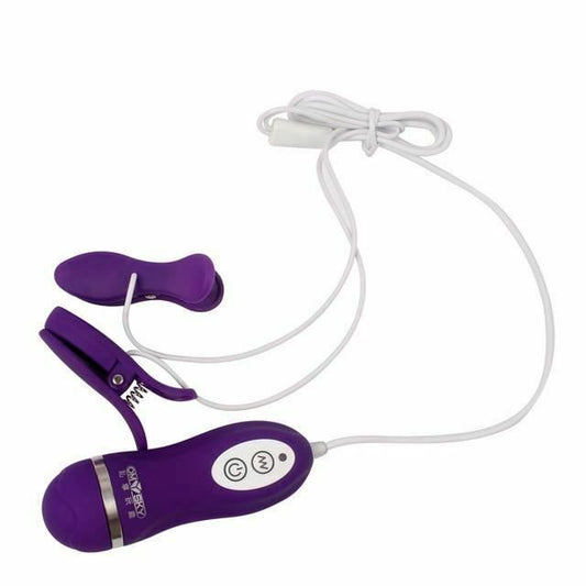 House Of Dasein Vibrating Nipple Clamps Silicone Vibrators Bdsm Breast Clips - Purple V1257-16221759176770