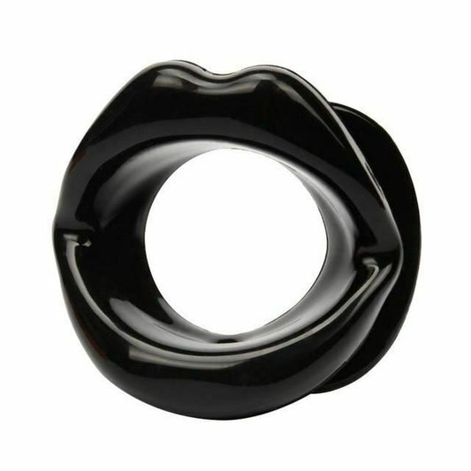 House Of Dasein Silicone Rubber Open Mouth Lips Gag Bdsm Bondage Kink - Black V1257-16225254375490
