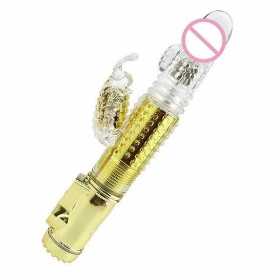 House Of Dasein Telescopic Thrusting Rabbit Vibrator G-Spot Clitoral Stimulation - Gold V1257-16225277968450