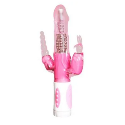 House Of Dasein Triple Pleasure Rabbit Vibrator Bdsm Spot Clitoris Stimulator Anal Plug - Pink - 2 X Medium V1257-16225285832770