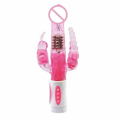 House Of Dasein Triple Pleasure Rabbit Vibrator Bdsm Spot Clitoris Stimulator Anal Plug - Pink - 2 X Medium V1257-16225285832770