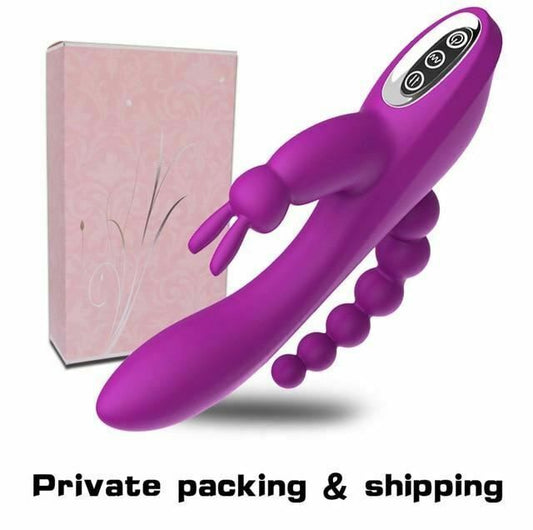 House Of Dasein Triple Penetration Rabbit Vibrator G Spot Anal Clitoral Stimulation Bdsm - Purple V1257-16225486635074