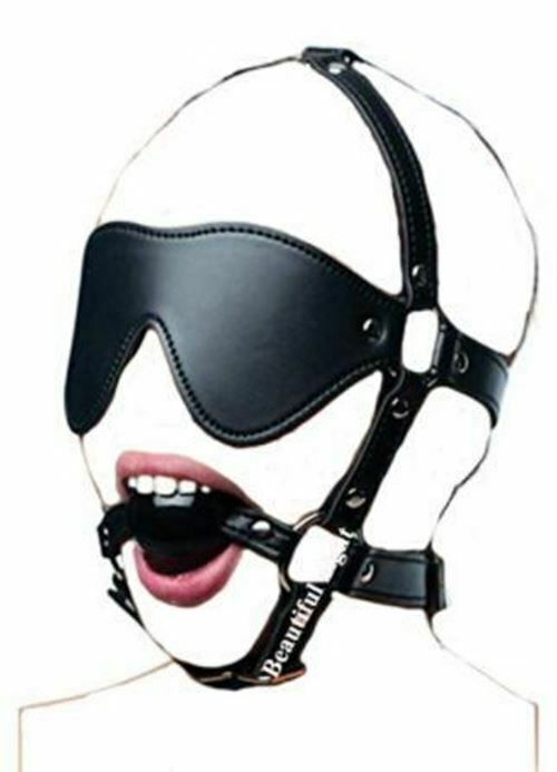 House Of Dasein Ball Gag Head Harness Mask Muzzle Blindfold Bondage Kink Bdsm Fetish Restraints - Style G V1257-16225651032130