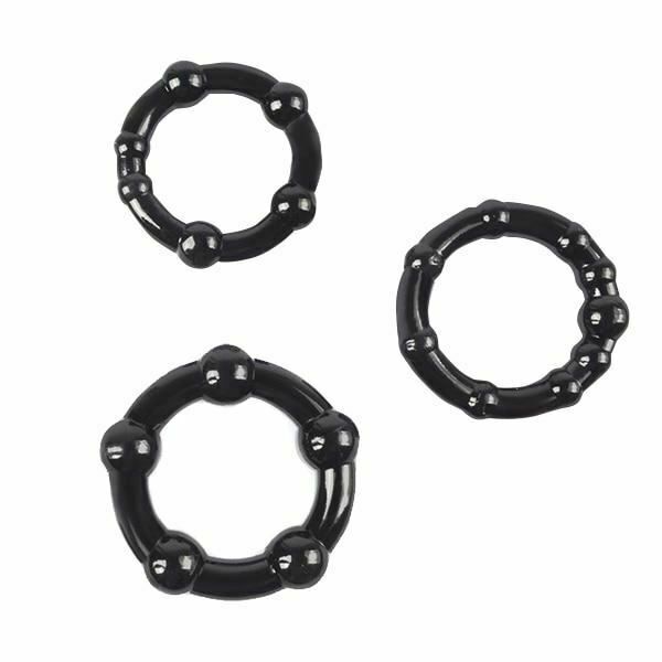 House Of Dasein Silicone Cock Rings Set 3 Bdsm Delay Ejaculation Pleasure Enhancement - Black - Type 1 V1257-16225756807234