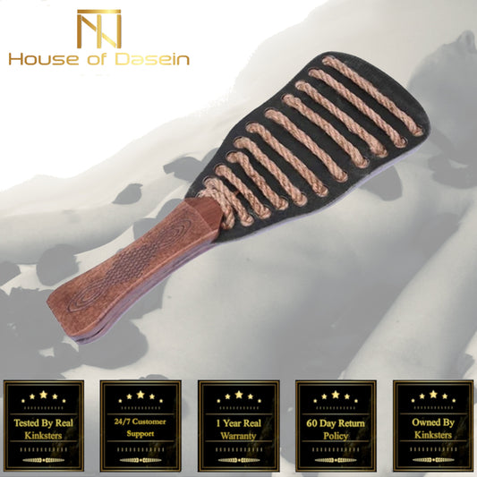 House Of Dasein Hemp Rope Spanking Paddle Impact Play Bondage Kink Fetish - Black V1257-16277244117058