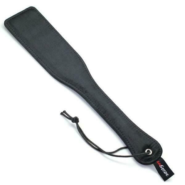 House Of Dasein Double-Sided Paddle Impact Toy Red Black Satin Leather Bdsm - Black V1257-16410091388994