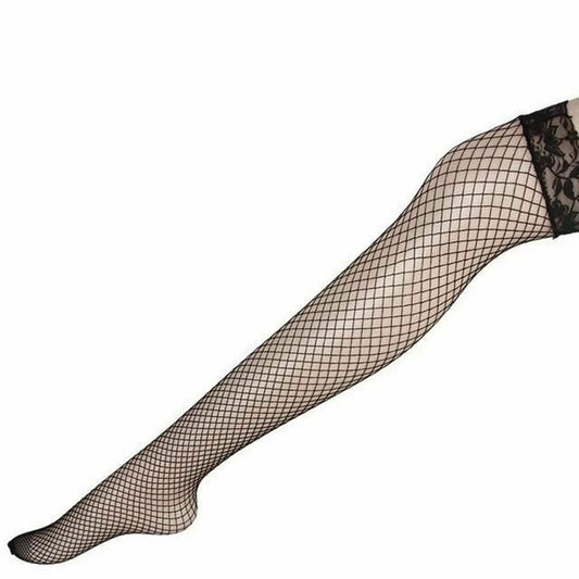 House Of Dasein Thigh High Lace Top Fishnet Stockings Sexy Lingerie Erotic Hosiery - Black V1257-16430742470722