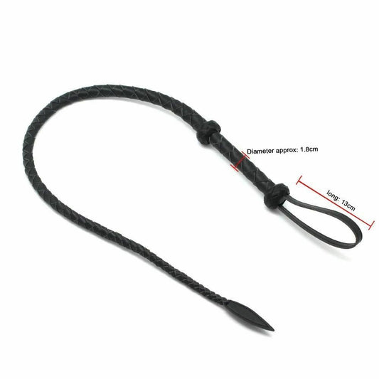 House Of Dasein Black Microfiber Leather Braided Whip Spanking Play Bdsm Impact Toy Fetish - Loop V1257-16461550157890