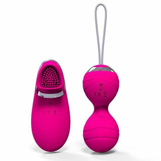 House Of Dasein Pink Purple 10 Speed Vibrating Kegel Remote Vibrator Ben Wa Balls - Rose V1257-16461550420034
