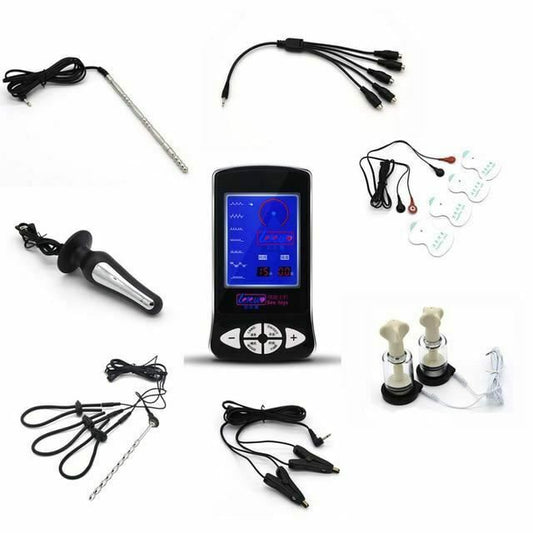 House Of Dasein Electro Shock Nipple Clamps Suction Sound Butt Plug Cock Rings Bdsm - Black - 1 Set V1257-16477131571266