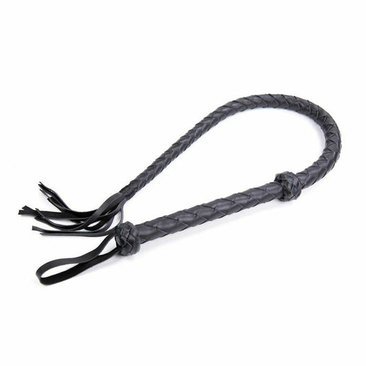 House Of Dasein Real Leather Whip 121Cm Bdsm Impact Play Spanking Fetish Kink - Black V1257-16477689315394