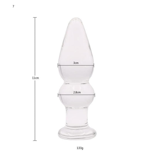 House Of Dasein Glass Butt Plug Beads Different Sizes / Shapes Anal Stimulation Play - 11Cm X 3Cm V1257-16482337161282