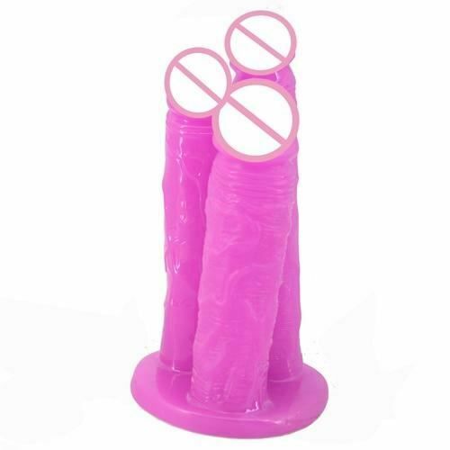 House Of Dasein Big Three Dildo Dong Triple Penetration Purple Brown Flesh Realistic Penis Large - Purple V1257-16482364817474