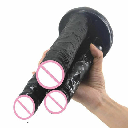 House Of Dasein Big Black Three Dildo Dong Triple Penetration Realistic Penis Unique Standard - Black V1257-16482365079618