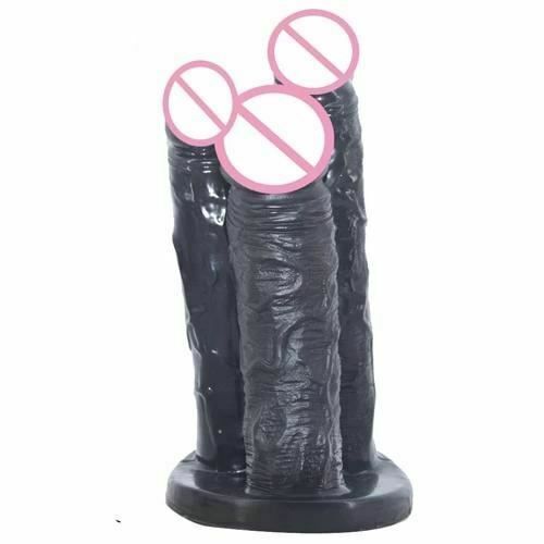 House Of Dasein Big Black Three Dildo Dong Triple Penetration Realistic Penis Unique Standard - Black V1257-16482365079618