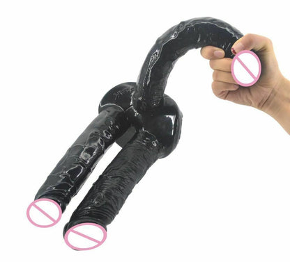 House Of Dasein Big Black Three Dildo Dong Triple Penetration Realistic Penis Unique Standard - Black V1257-16482365079618